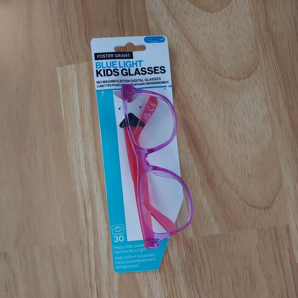 Foster Grant Blue Light Kids Glasses - Pink - (Unmagnified) - NEW